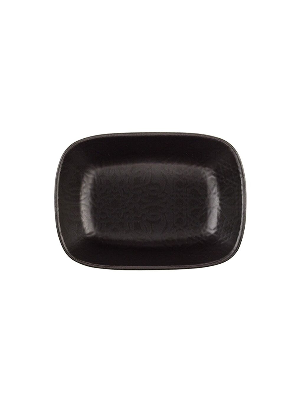 Ekru Ent Otel 14 cm Bone Kare Kayık Tabak Siyah Mat-2