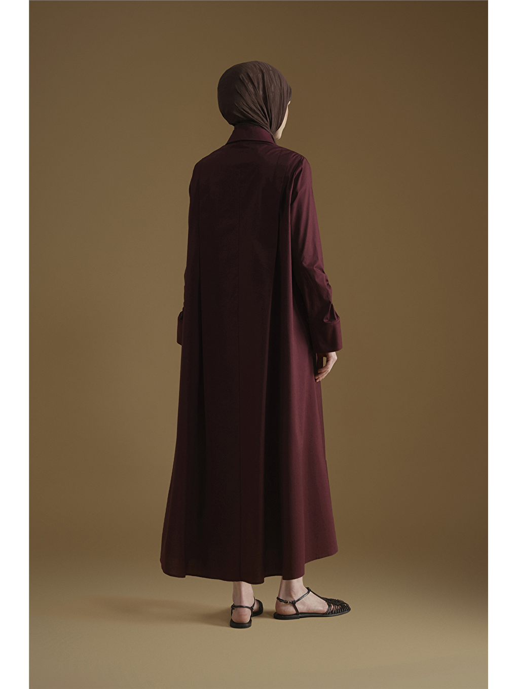 Oversize Tunik Elbise Mürdüm-4