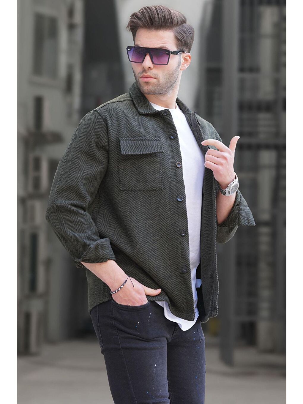 Haki Oduncu Erkek Gömlek 6726