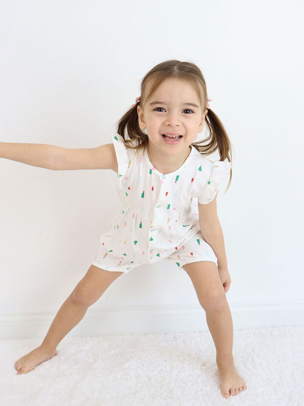 Mor Bisiklet Yaka Baskılı Kız Bebek Tulum 2'li-3