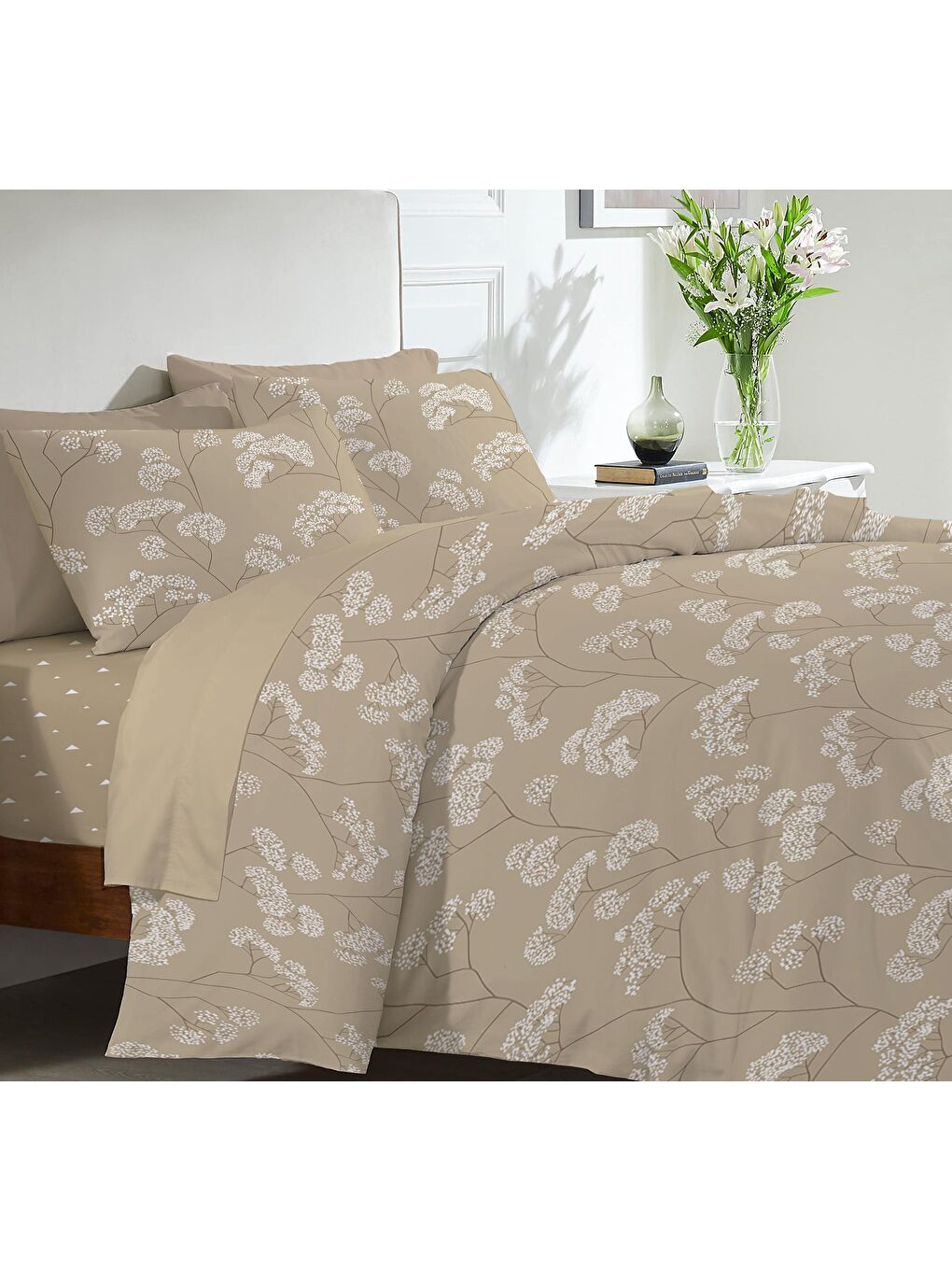 Karışık Baskılı,Desenli Çift Kişilik Nevresim Takımı (ÇARŞAFSIZ) 200x220 cm-1