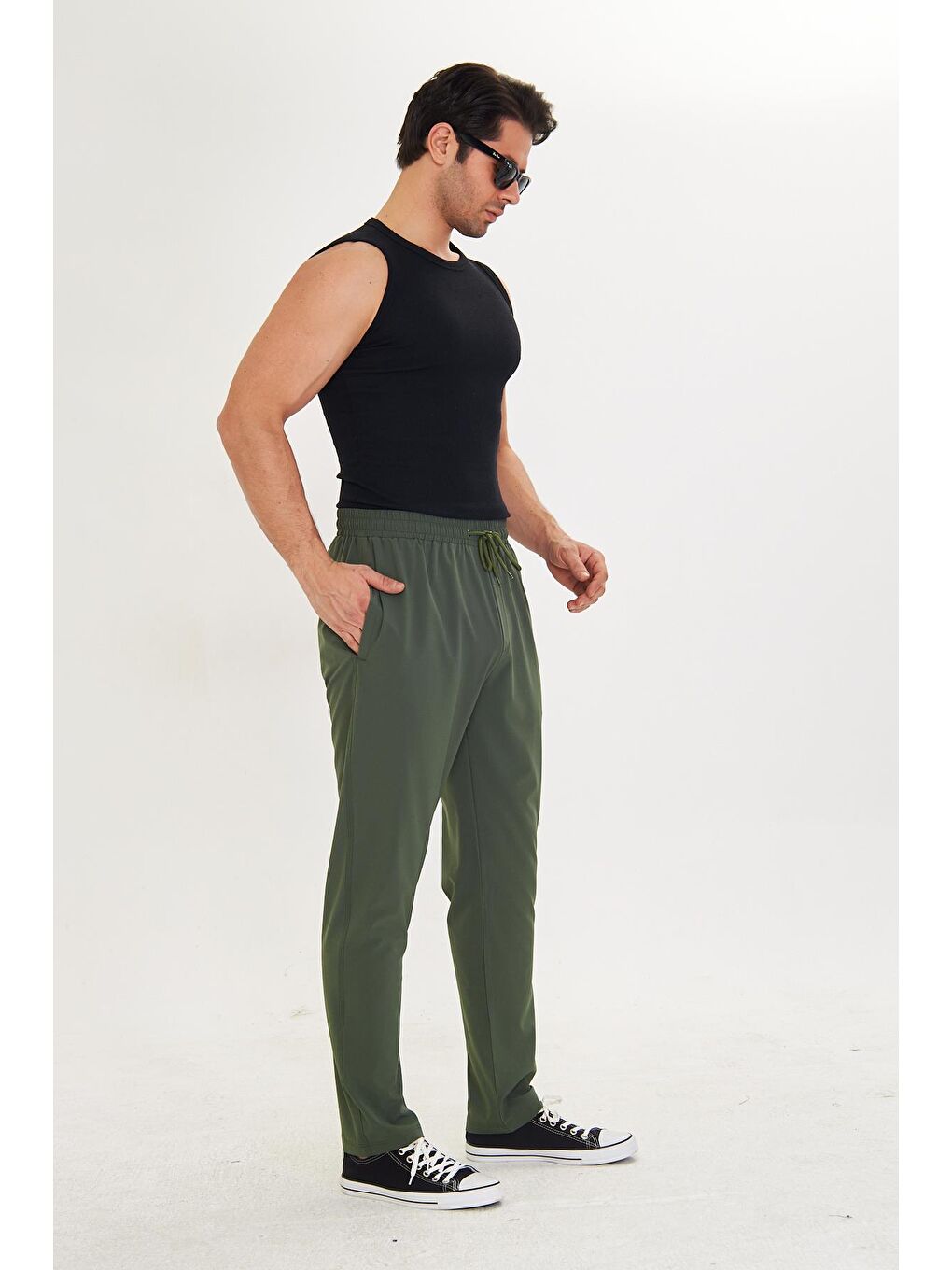 Erkek Stretchfit Esnek Eşofman Altı Haki 2660-H-2