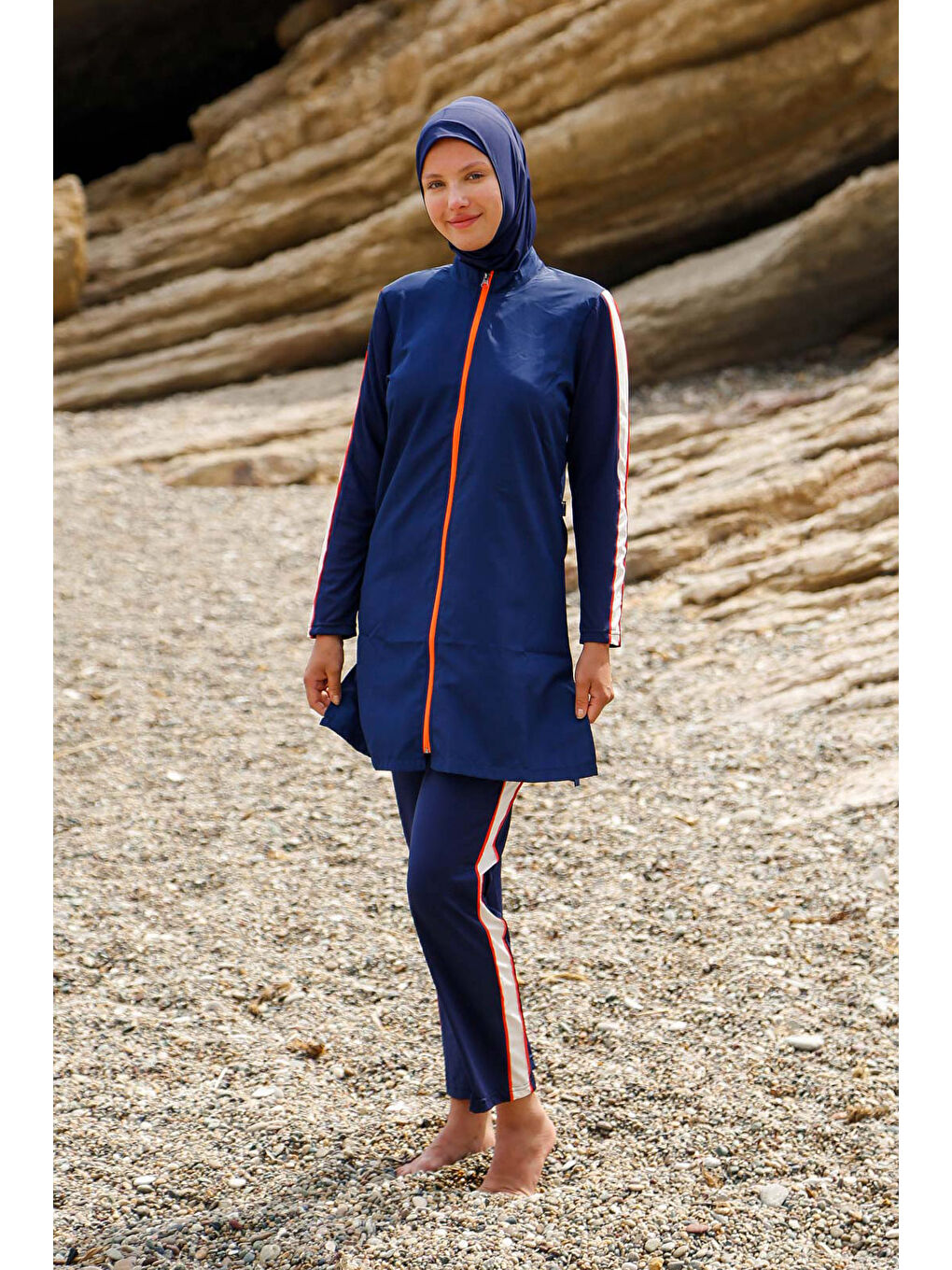 Tesettür Mayo 3’lü Tam Kapalı Paraşüt Lacivert M2270-2