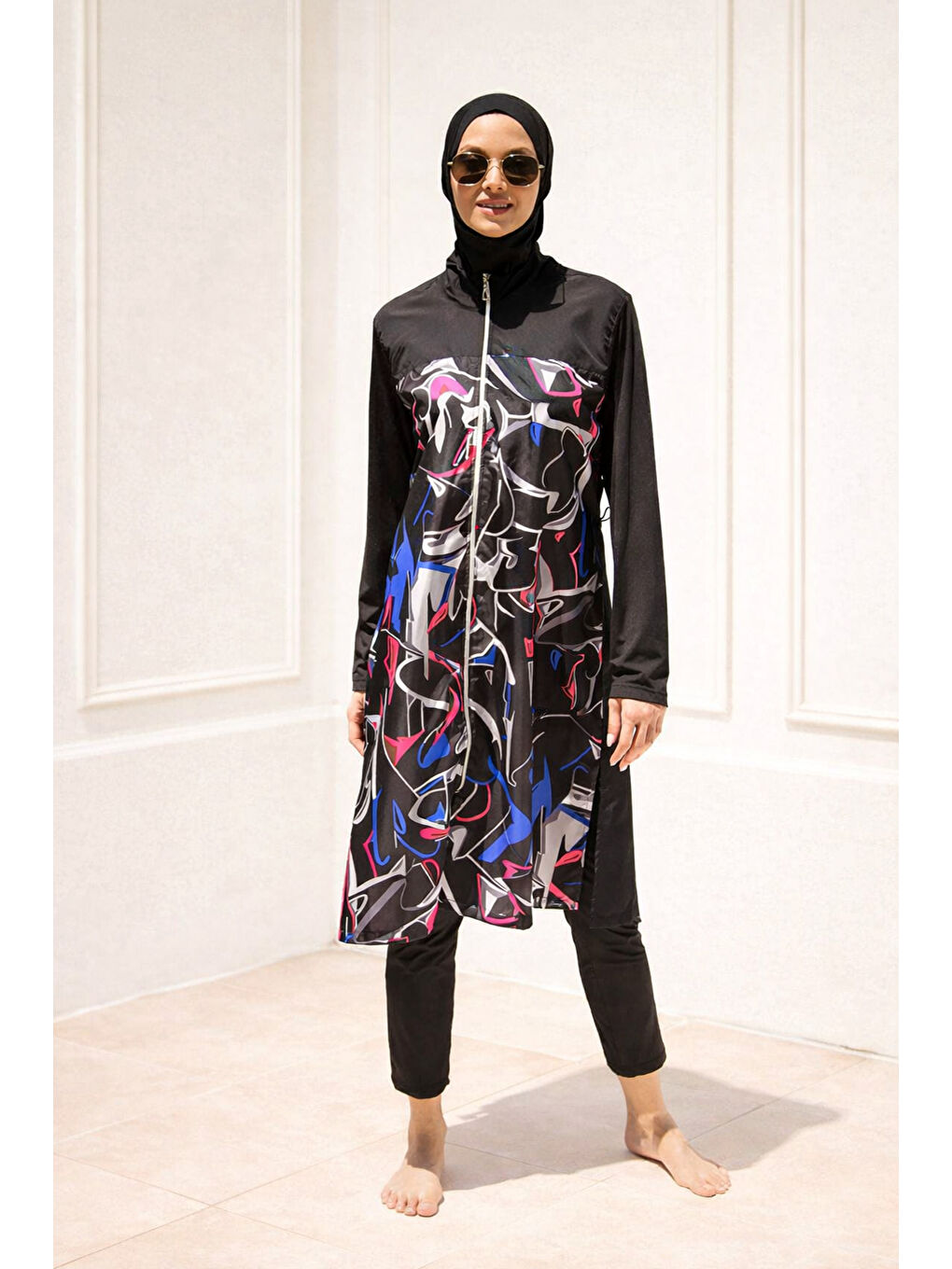 Tesettür Mayo 3’lü Tam Kapalı Paraşüt Siyah M2266