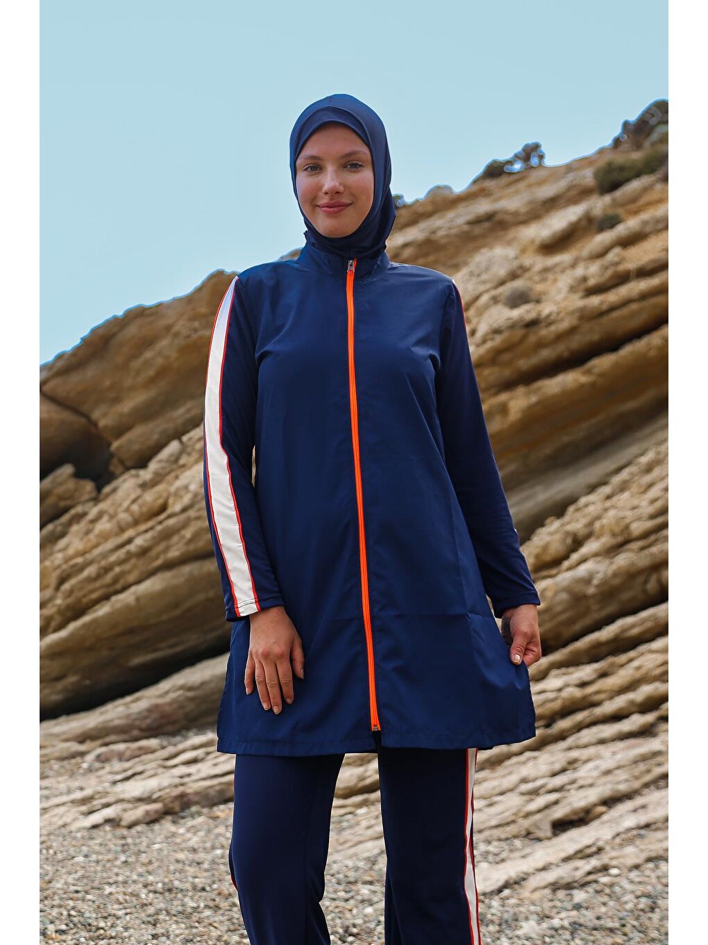 Tesettür Mayo 3’lü Tam Kapalı Paraşüt Lacivert M2270-4