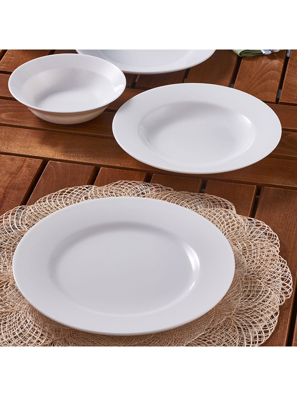 Ekru Yonca 24 Parça 6 Kişilik Yemek Takımı-1