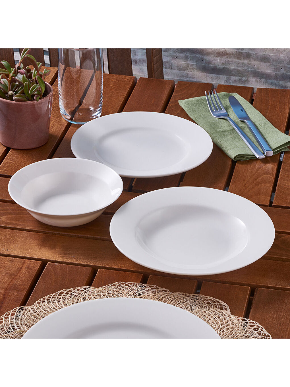 Ekru Yonca 24 Parça 6 Kişilik Yemek Takımı-2