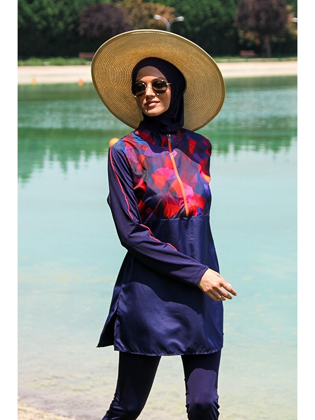 Tesettür Mayo 3’lü Tam Kapalı Paraşüt Lacivert M2269-1