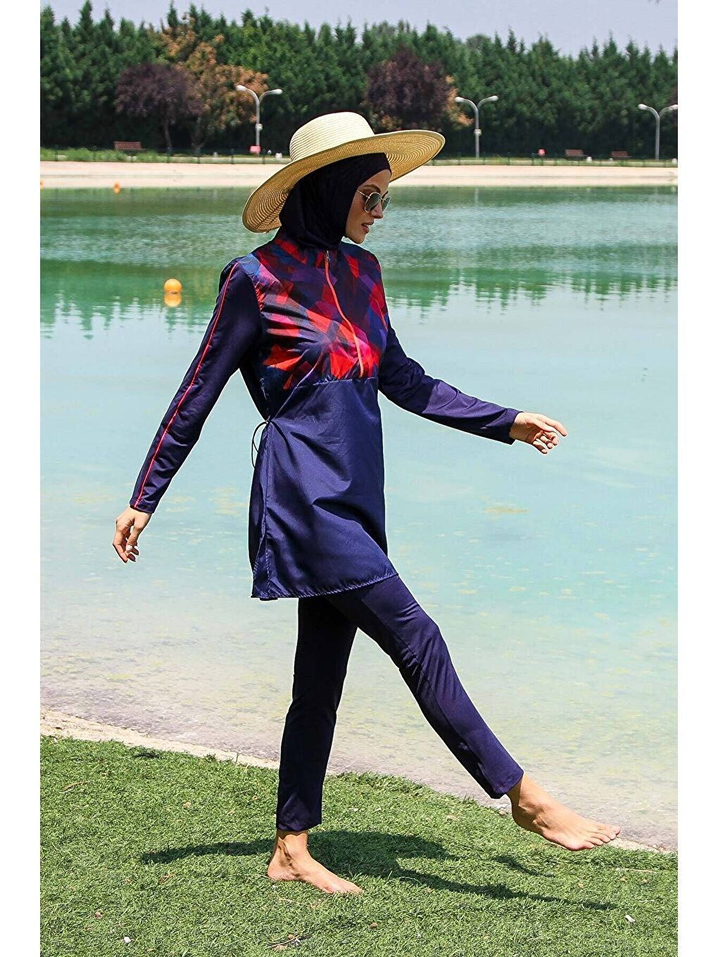 Tesettür Mayo 3’lü Tam Kapalı Paraşüt Lacivert M2269-2