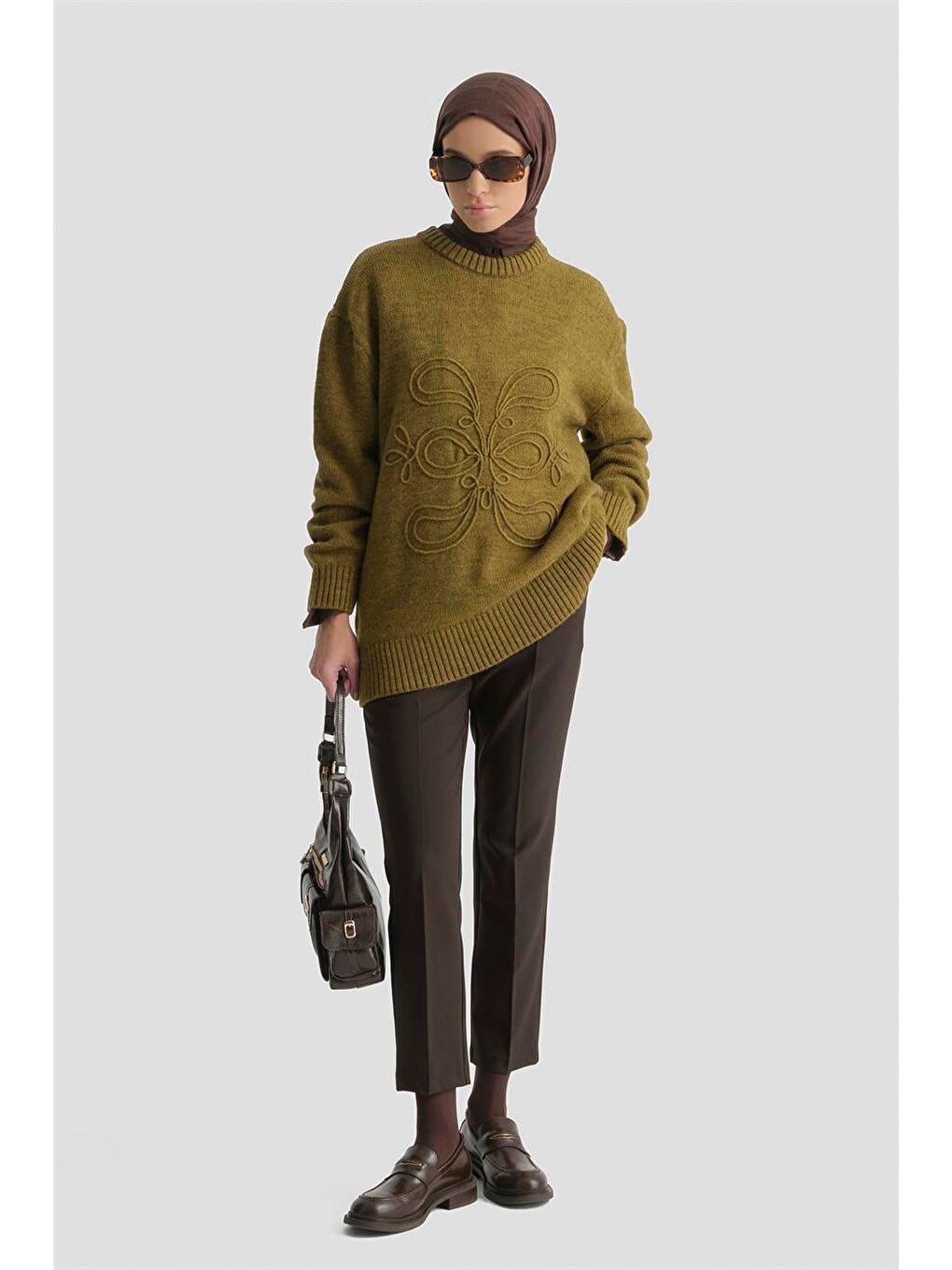 Kahverengi Beli Lastikli Pantolon Kahve-1