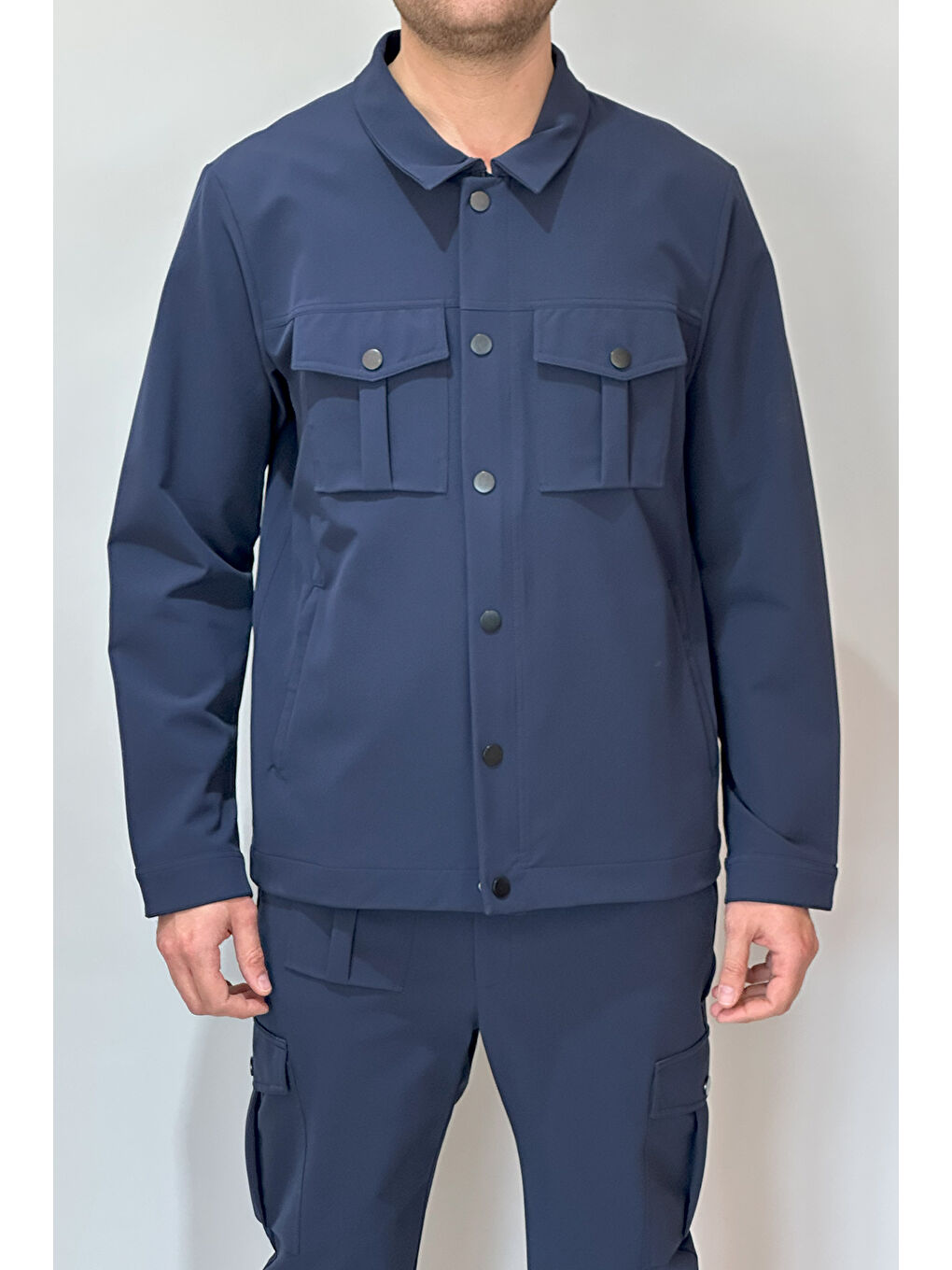 Erkek Modern Fermuarlı Üst 24720 Lacivert