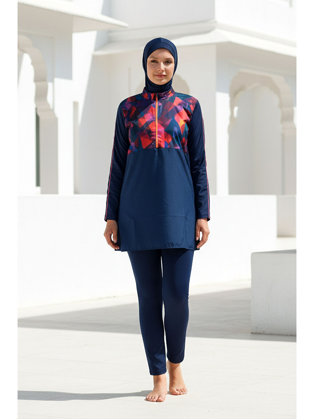 Tesettür Mayo 3’lü Tam Kapalı Paraşüt Lacivert M2269-3