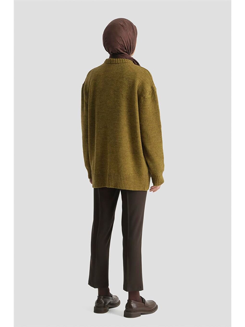 Kahverengi Beli Lastikli Pantolon Kahve-3