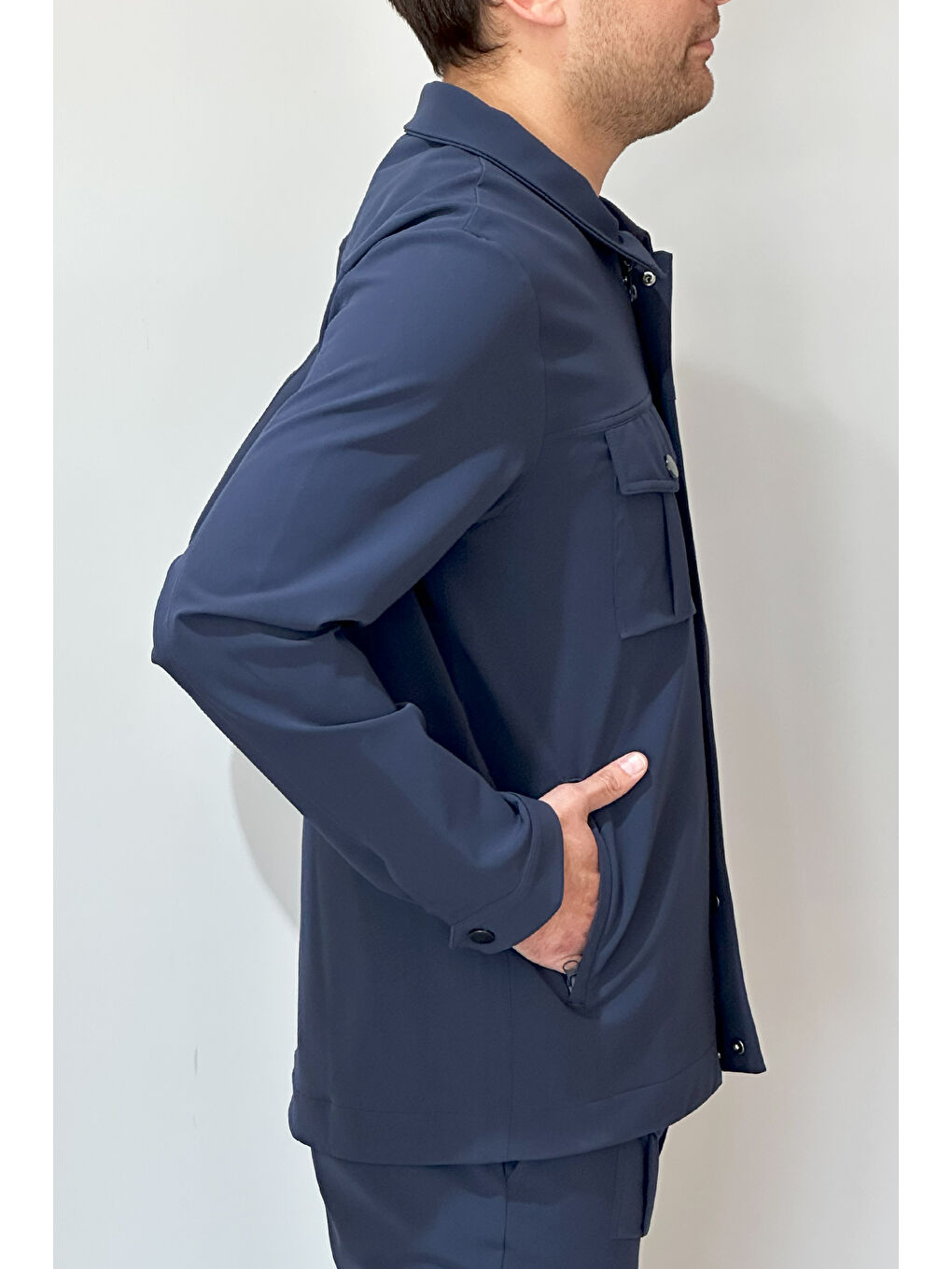 Erkek Modern Fermuarlı Üst 24720 Lacivert-2