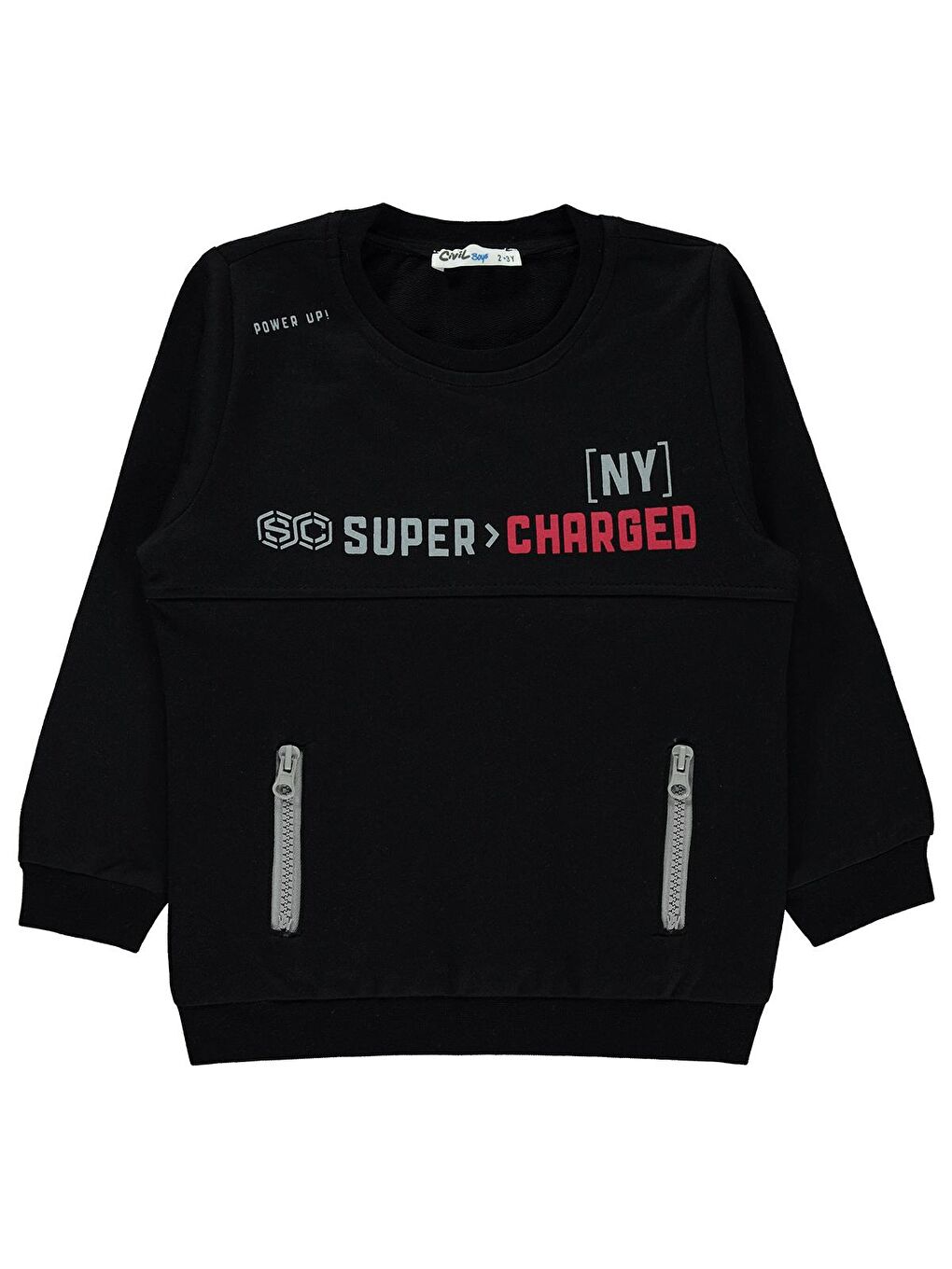 Civil Siyah Boys Erkek Çocuk Sweatshirt 2-5 Yaş Siyah