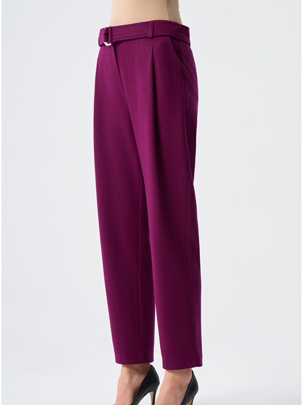 Keçe Dokulu Premıum Mürdüm Pantolon-1