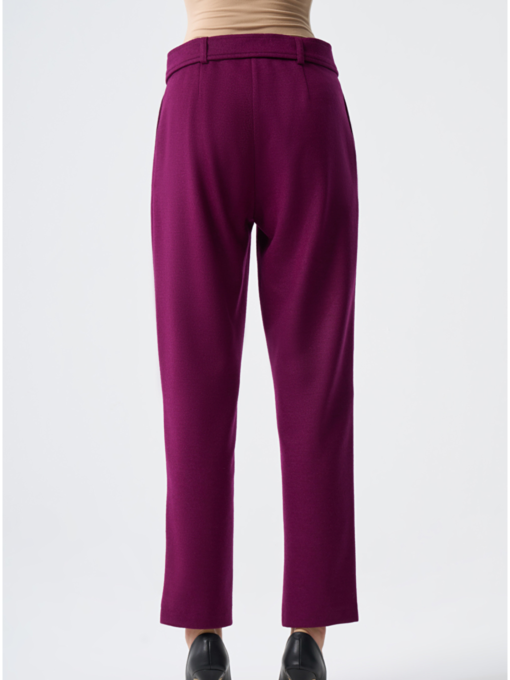 Keçe Dokulu Premıum Mürdüm Pantolon-2