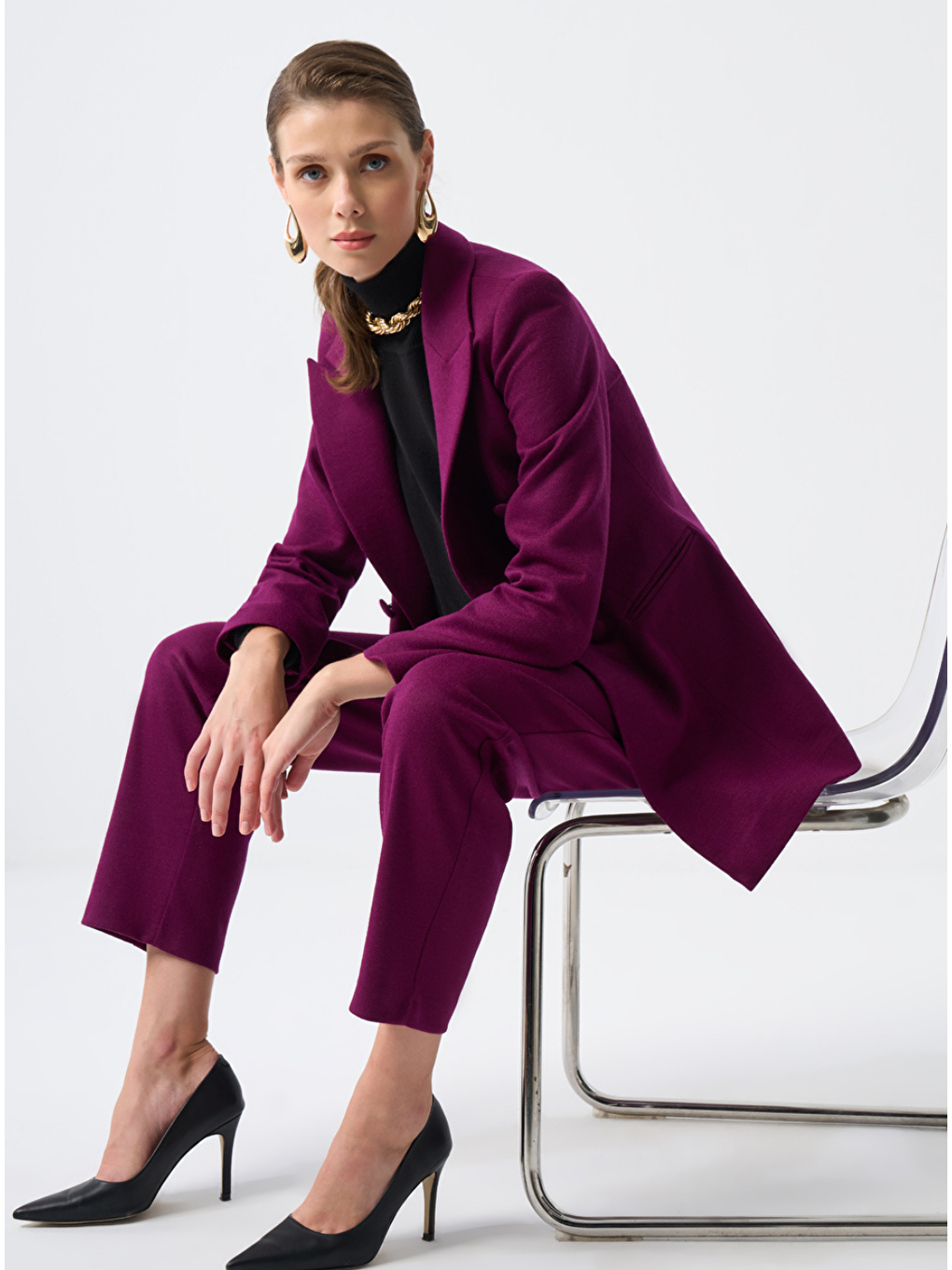 Keçe Dokulu Premıum Mürdüm Ceket-2