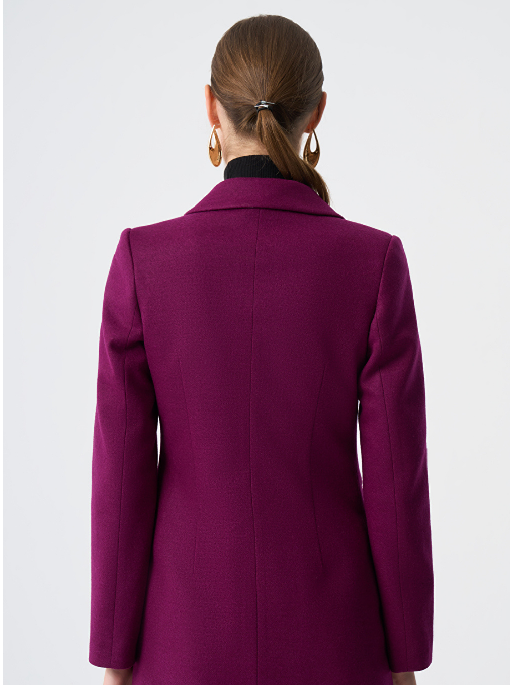 Keçe Dokulu Premıum Mürdüm Ceket-4