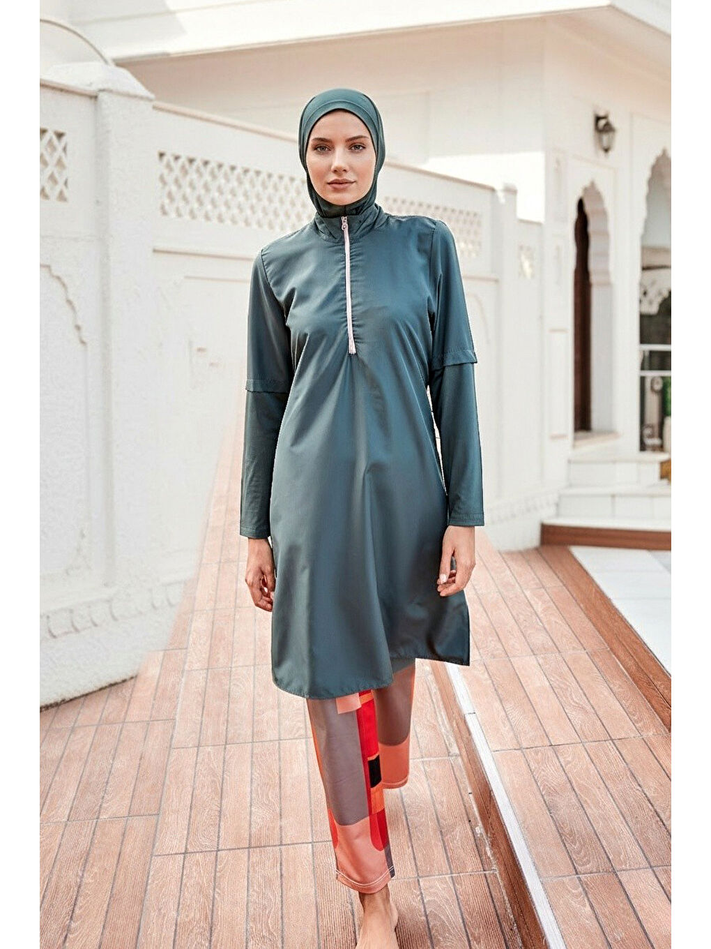 Tesettür Mayo 4’lü Tam Kapalı Paraşüt Haki M2279