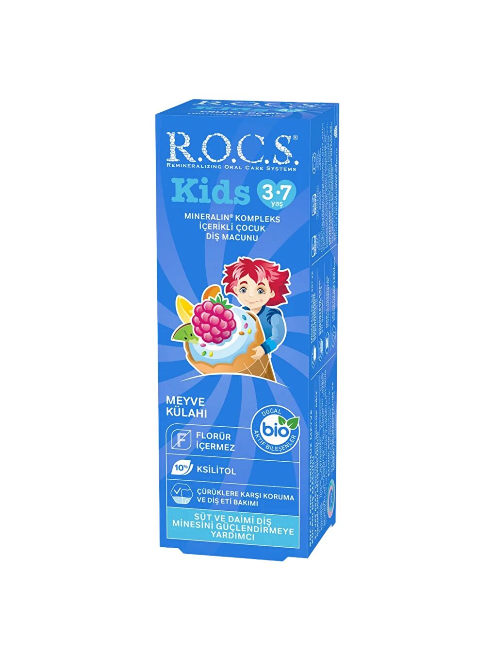 Kids 3-7 Yaş Meyve Külahı Tadında Florürsüz Çocuk Diş Macunu 45gr-2