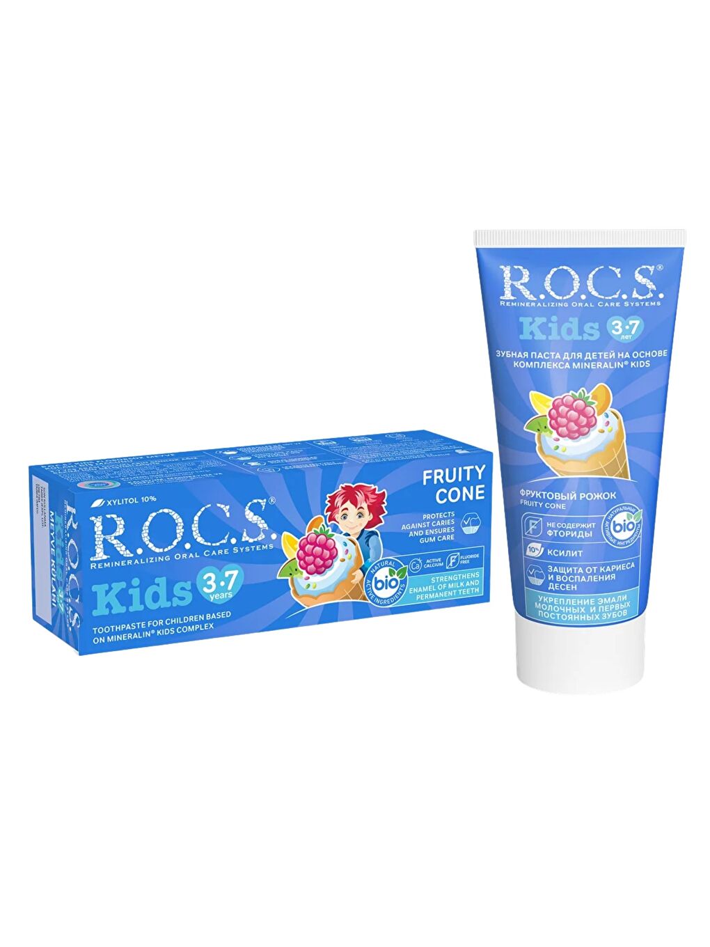 Kids 3-7 Yaş Meyve Külahı Tadında Florürsüz Çocuk Diş Macunu 45gr-3