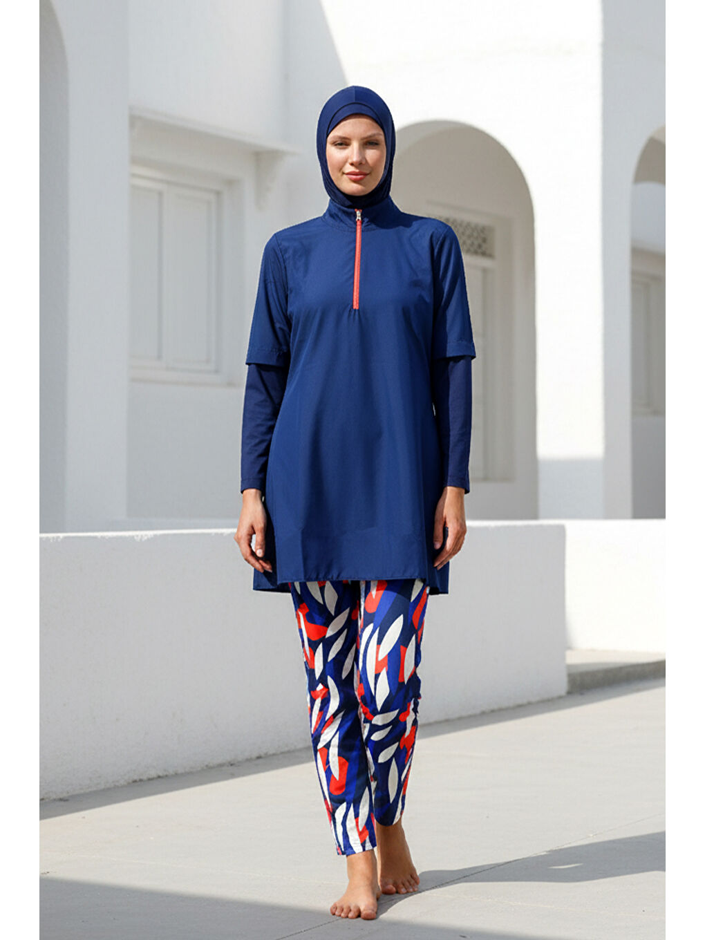 Tesettür Mayo 4’lü Tam Kapalı Paraşüt Lacivert M2262