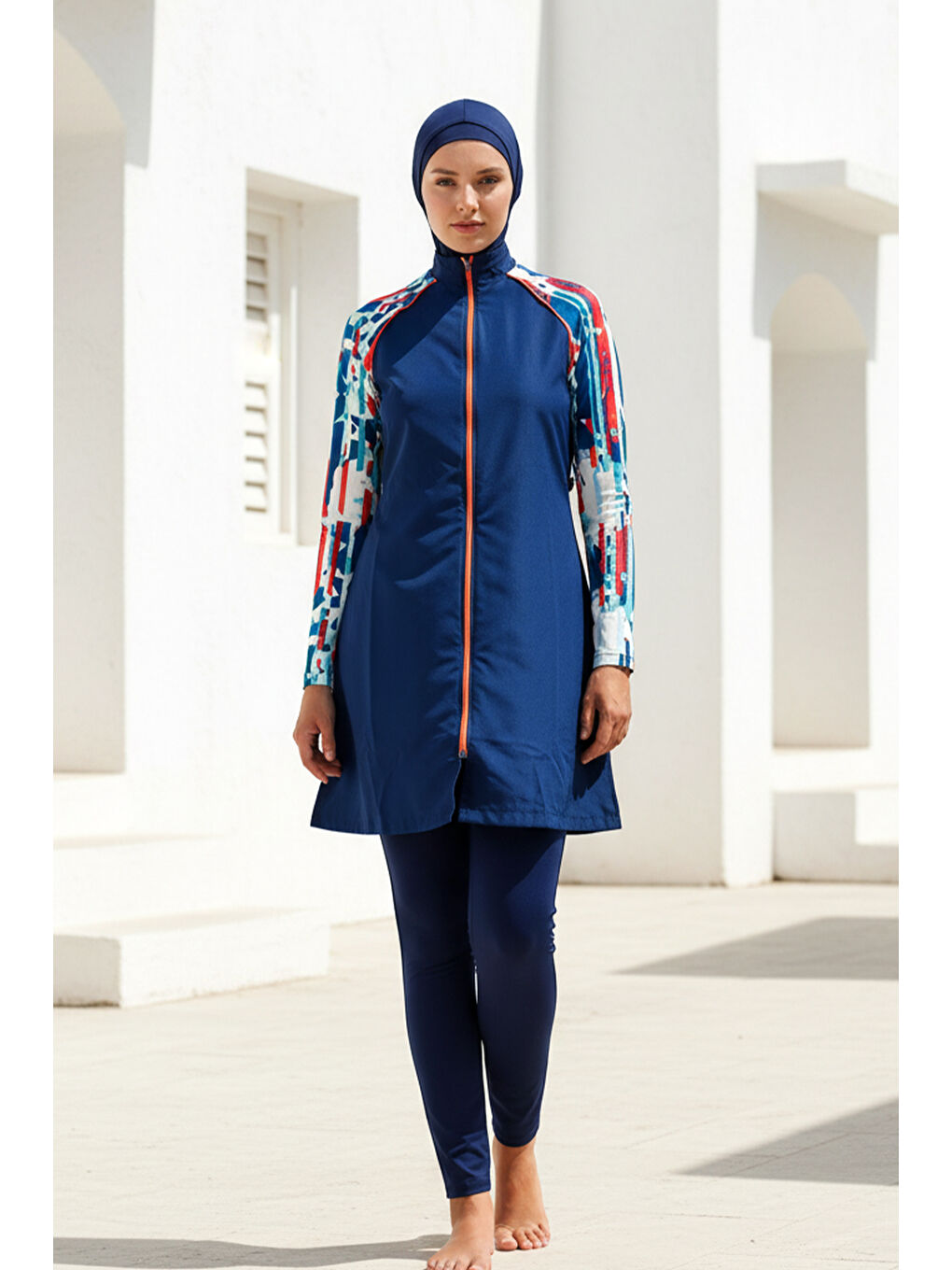 Tesettür Mayo 3’lü Tam Kapalı Paraşüt Lacivert M2267