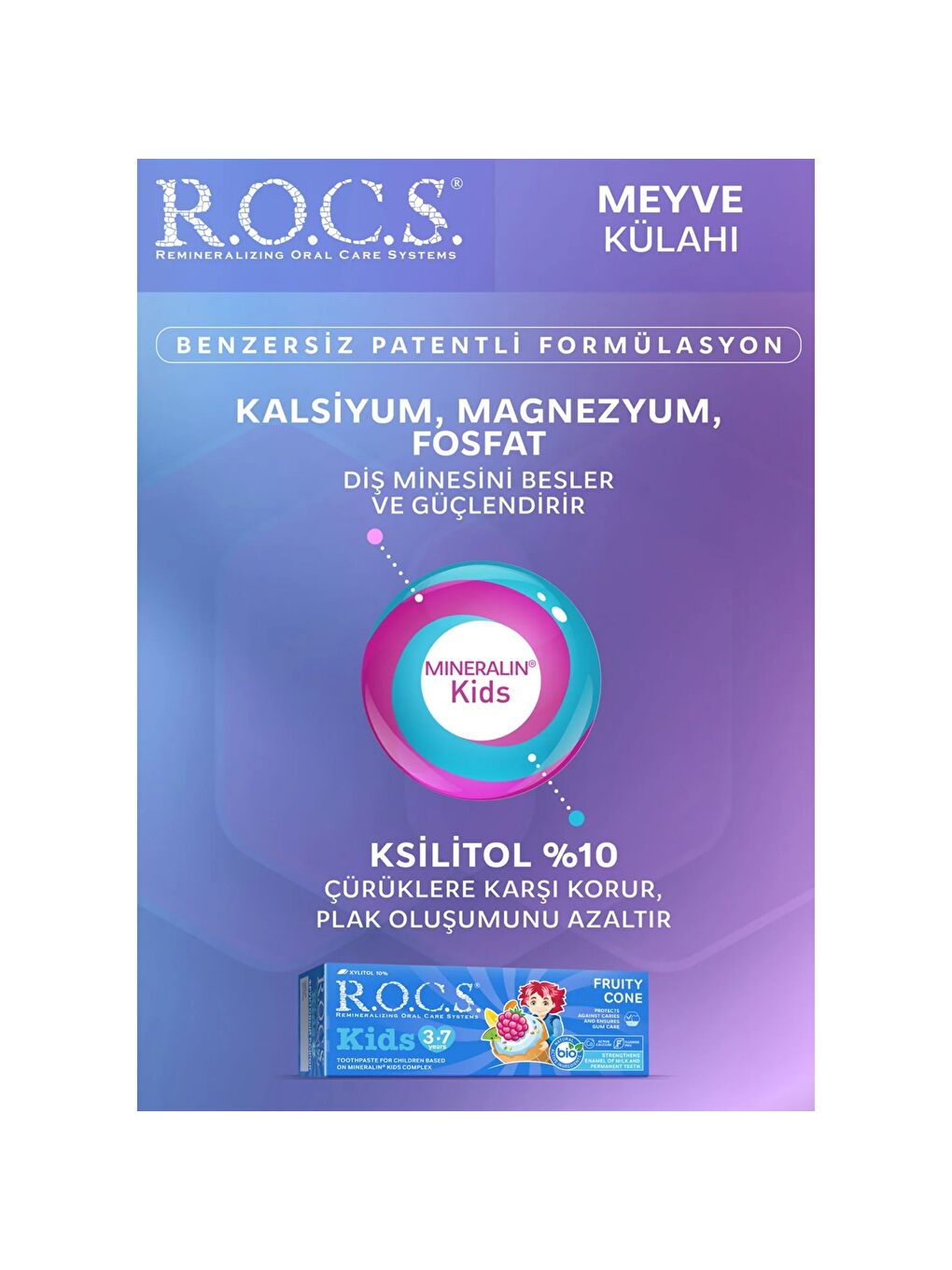 Kids 3-7 Yaş Meyve Külahı Tadında Florürsüz Çocuk Diş Macunu 45gr-5