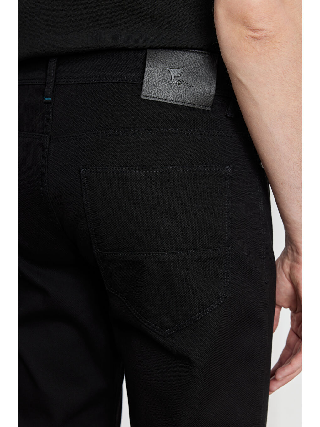 Erkek Siyah Slim Fit Dar Kesim 5 Cep Armürlü Esnek Pantolon-4