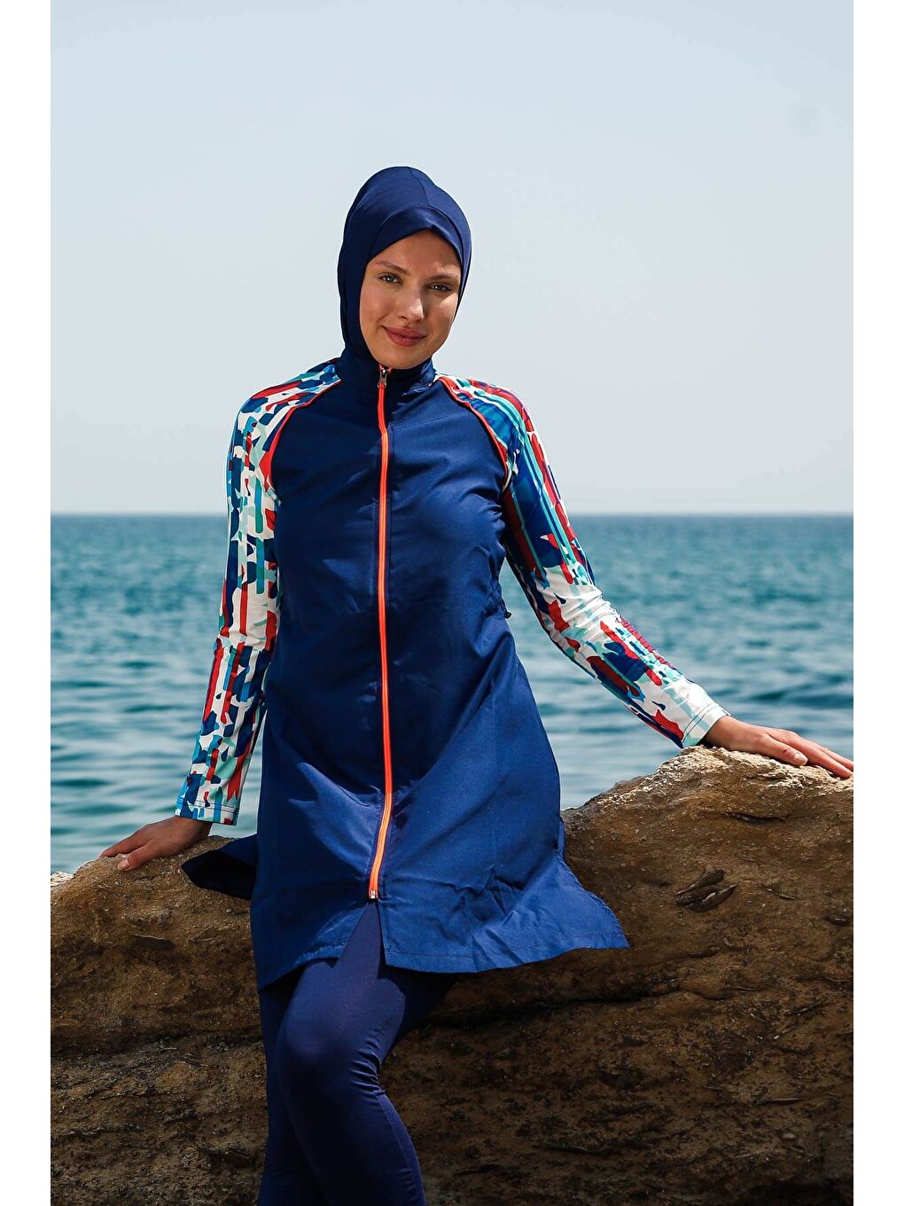 Tesettür Mayo 3’lü Tam Kapalı Paraşüt Lacivert M2267-1