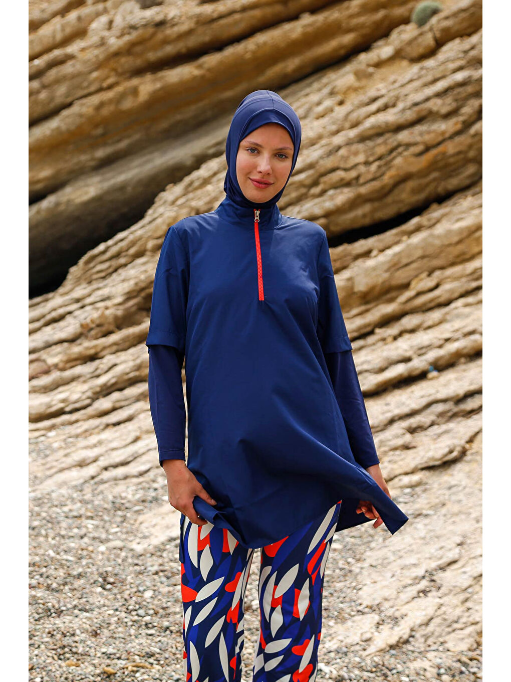 Tesettür Mayo 4’lü Tam Kapalı Paraşüt Lacivert M2262-1