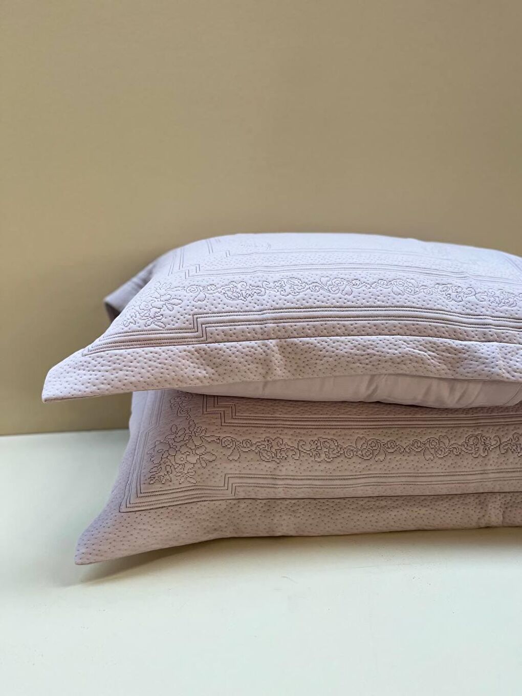 Bluenity Pamuk Klasik 2 li Ekstra Yumuşak Pamuklu Yastık Kılıfı 50x70 Cm   Lila - 5