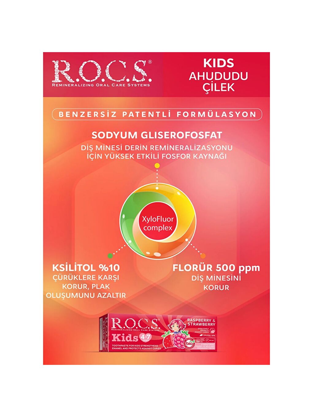 Kids 4-7 Yaş Ahududu ve Çilek Çocuk Diş Macunu 45gr-5