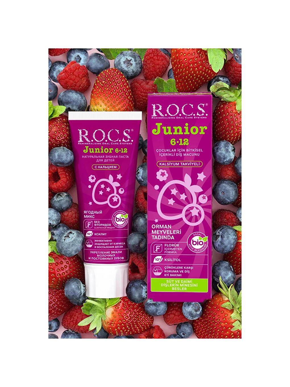 Junior 6-12 Yaş Orman Meyveleri Tadında Florürsüz Çocuk Diş Macunu-3