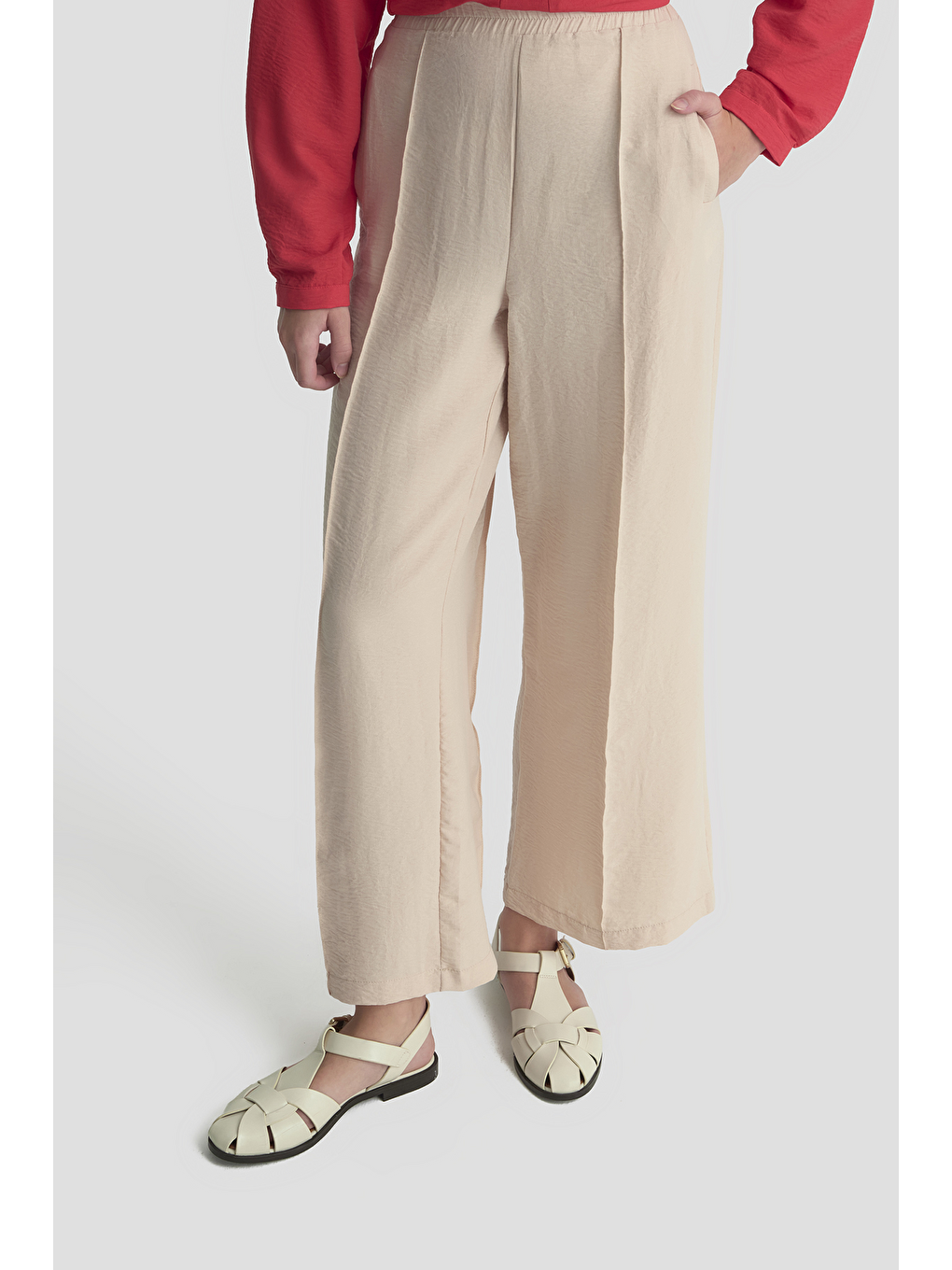 Bej Önü Dikişli Pantolon Vizon-2