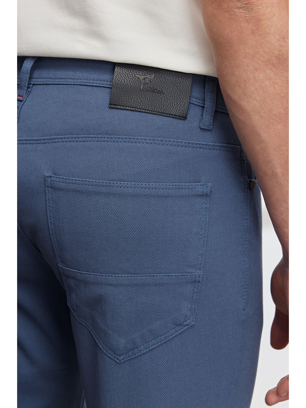 Erkek Petrol Slim Fit Dar Kesim 5 Cep Armürlü Esnek Pantolon-7