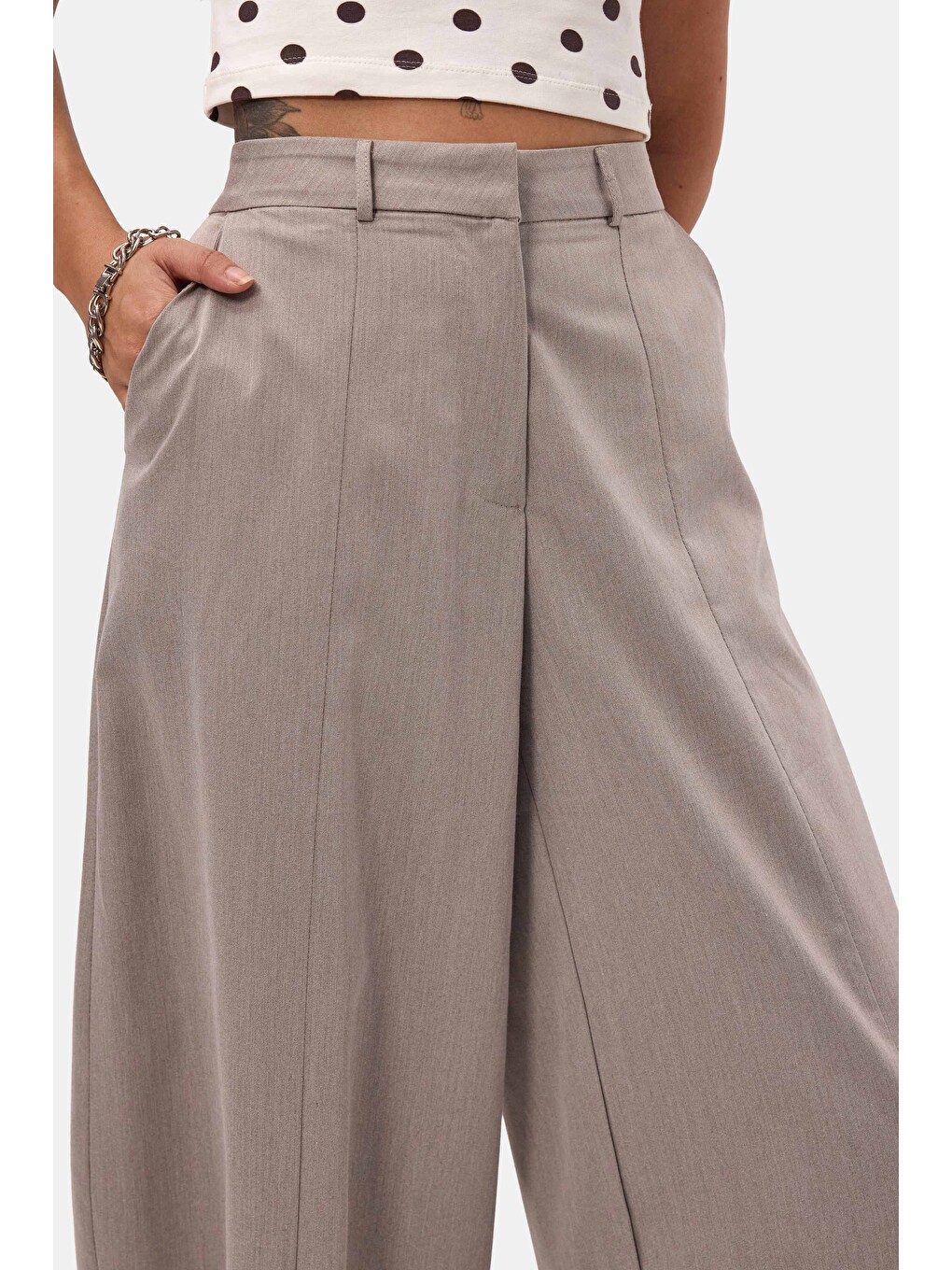 Kadın Gri s6-57 Skater Balon Fit Pantolon-3