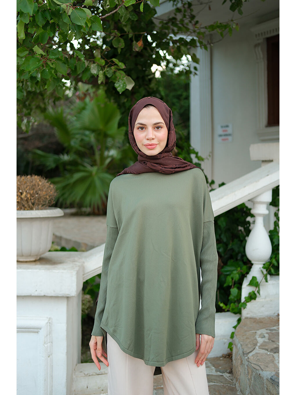 Kadın Kol Lastik Detay Tunik Çağla Yeşil-1