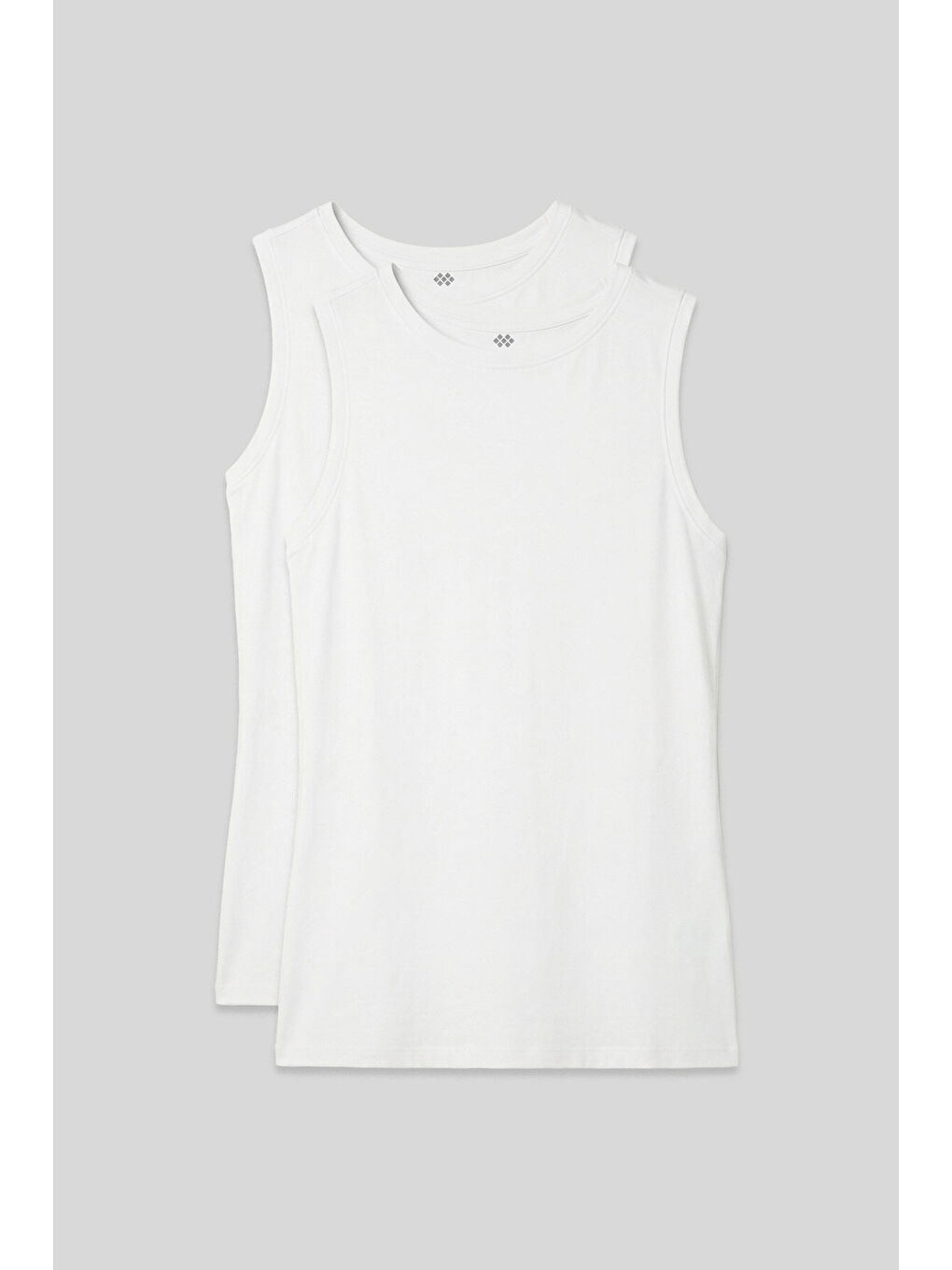 Slim Fit Basic O Yaka 2li Paket Beyaz Kadın Atlet - 97313