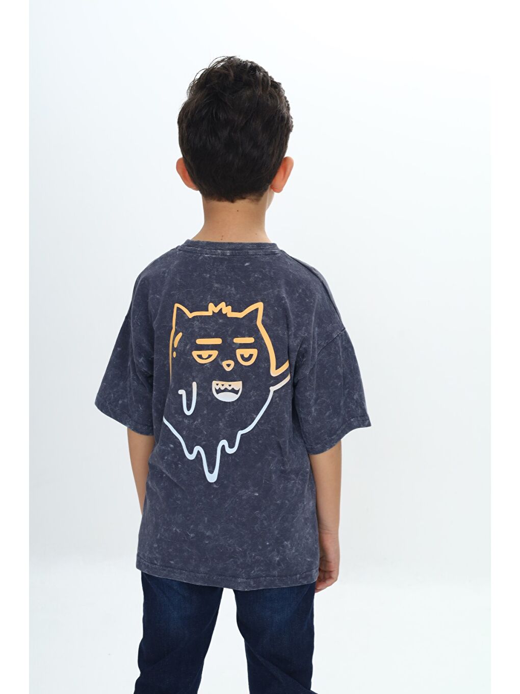 Antrasit Erkek Çocuk Reality Baskılı Tişört-3