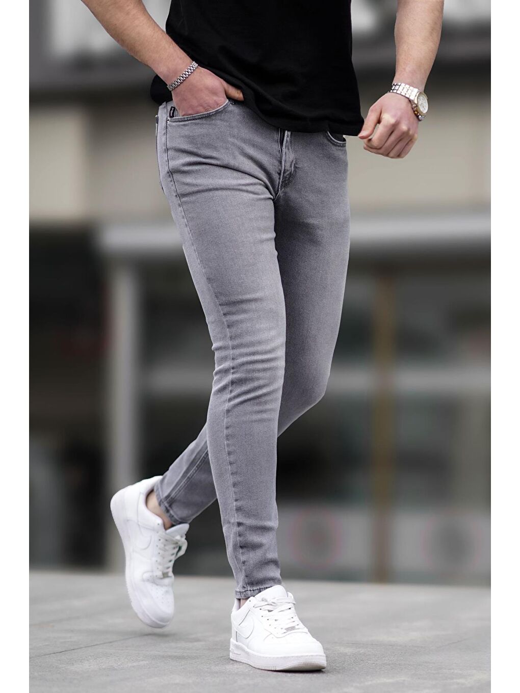 Madmext Gri Elastanlı Skinny Fit Erkek Jean 6323 - 2