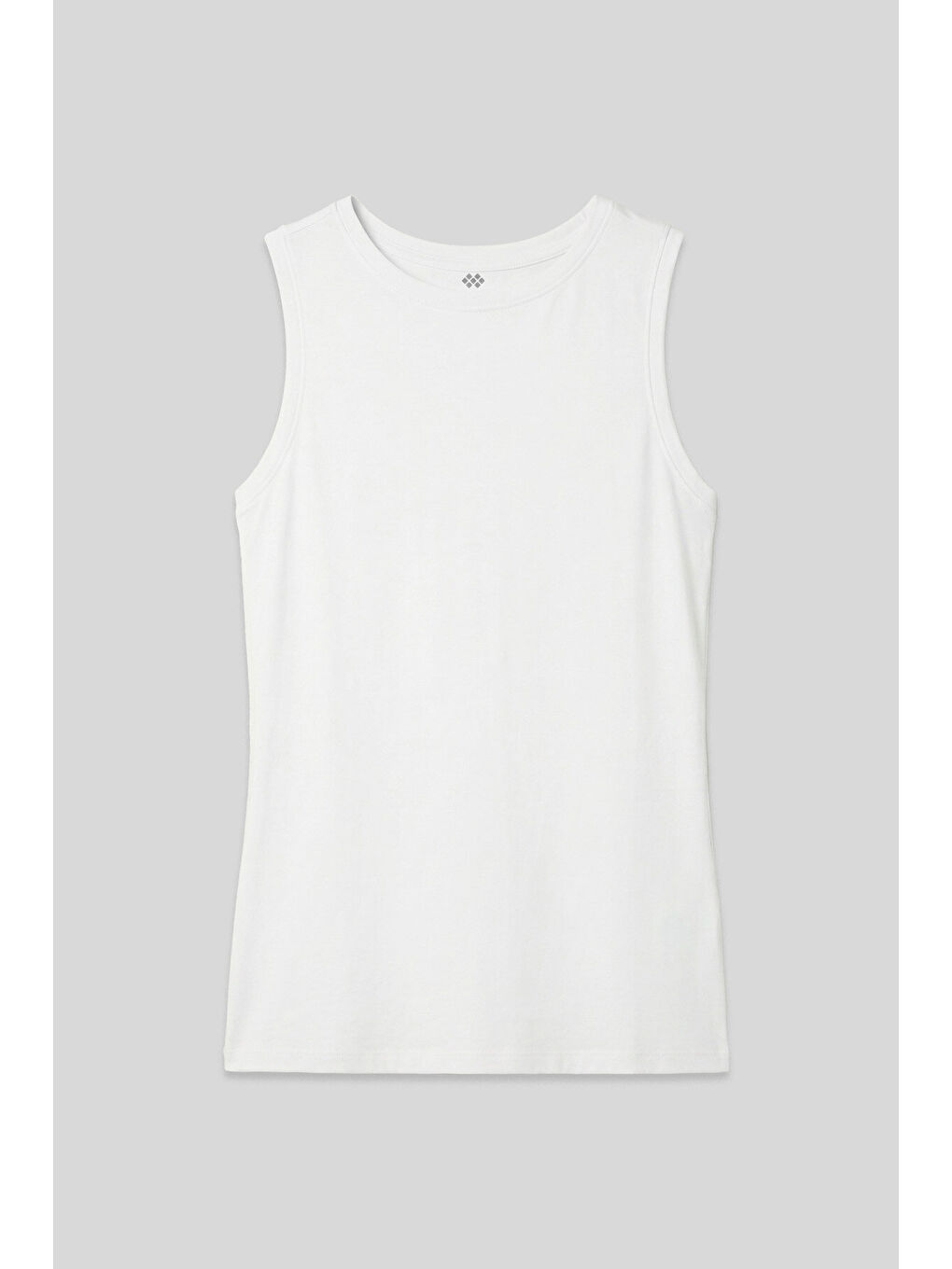 Beyaz Slim Fit Basic O Yaka Sıfır Kol Kadın Atlet - 97313-2