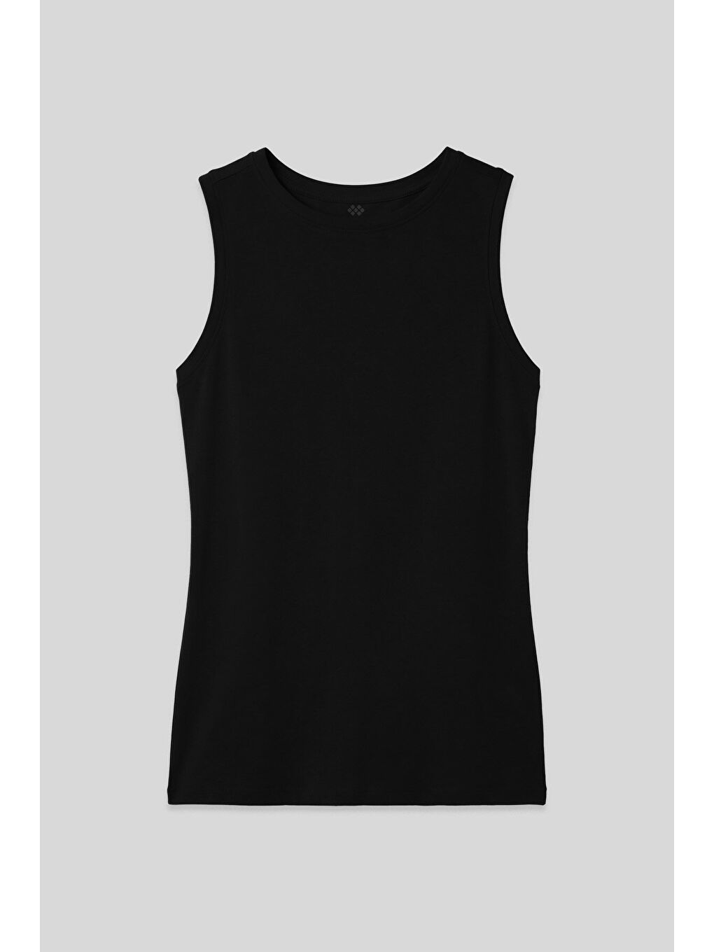 Siyah Slim Fit Basic O Yaka Sıfır Kol Kadın Atlet - 97313-1