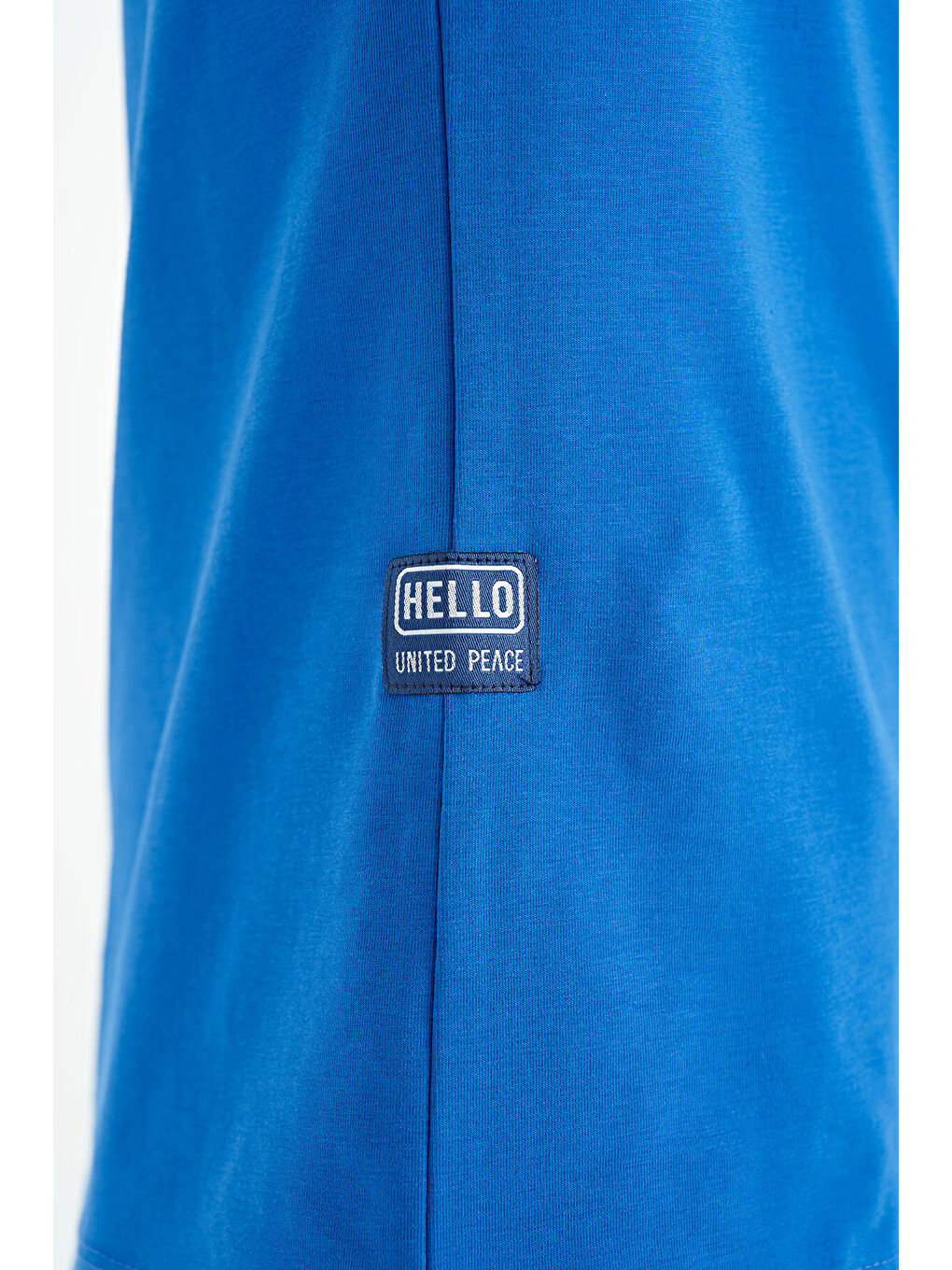 Mavi Saks Yazı Baskılı O Yaka Standart Kalıp Erkek Çocuk Tişört - 11149-4