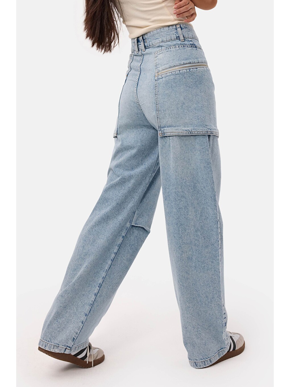 Mavi Kadın Jean Rengi 4s6-3 Relax Kargo Fit Denim Jean-3