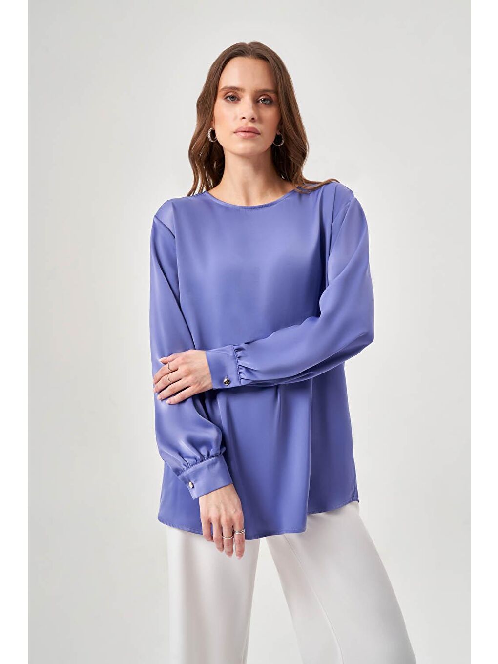 Basic Uzun Kollu Mavi Bluz