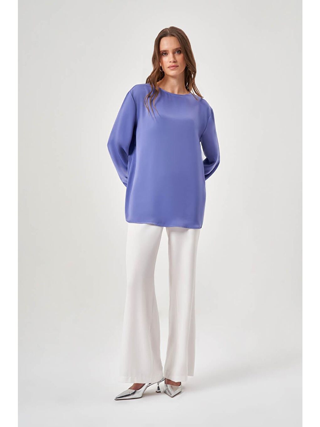 Basic Uzun Kollu Mavi Bluz-1