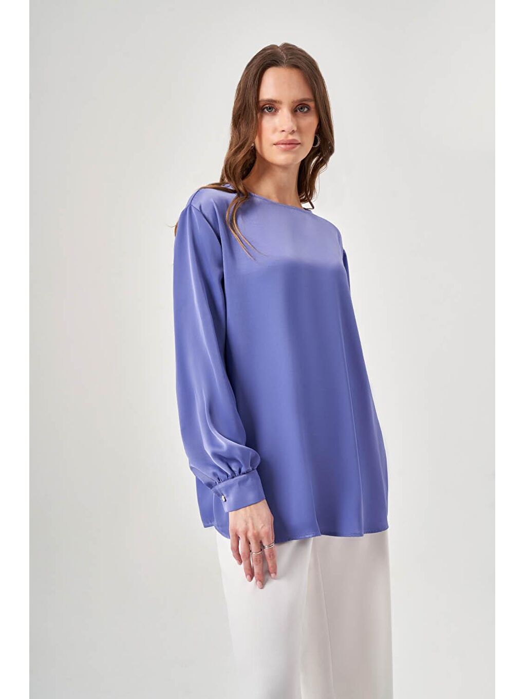 Basic Uzun Kollu Mavi Bluz-2