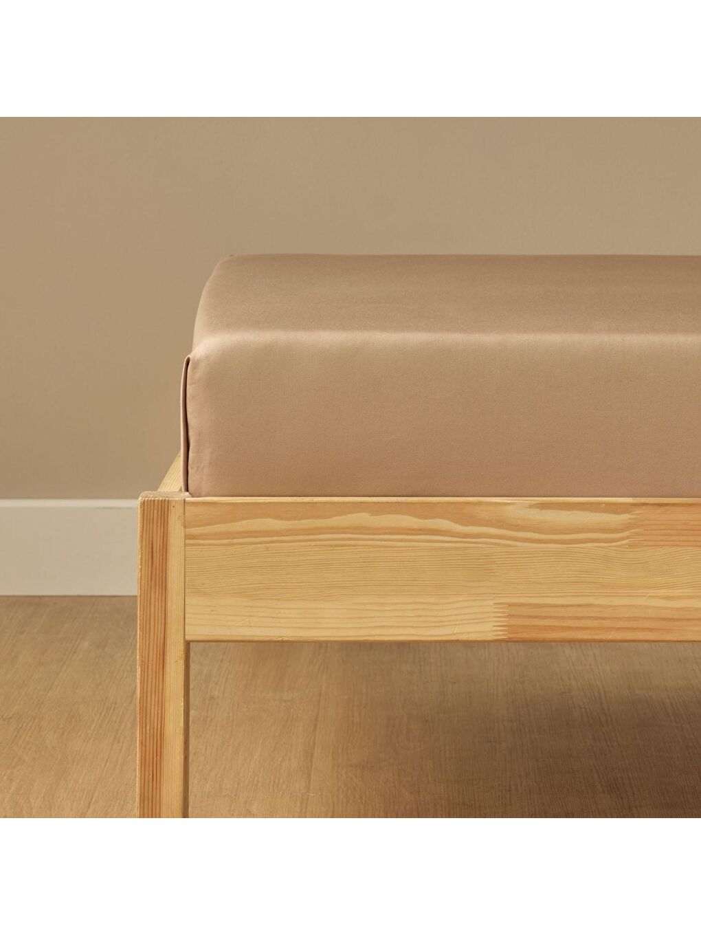 Kahverengi %100 Pamuk Saten Basic King Size Düz Çarşaf Vizon